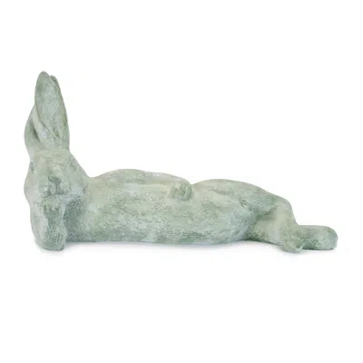Melrose International Laying Rabbit Figurine (set Of 2) - Green