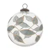 Melrose International Leaf Etched Ball Ornament (set Of 4) - Green