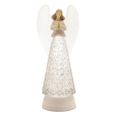 Melrose International Led Angel Snow Globe 12.5"h - White