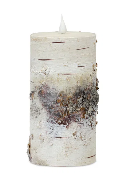 Melrose International Led Birch Designer Candle With Remote 7"h - Brown, White