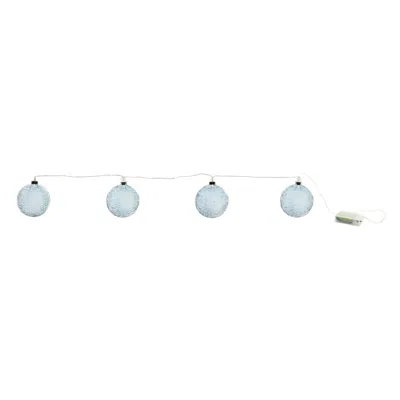 Melrose International Led Blue Crackle Glass Ball Ornament String - Blue