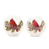 Melrose International Led Cardinal Pine Globe (set Of 2) - White, Red