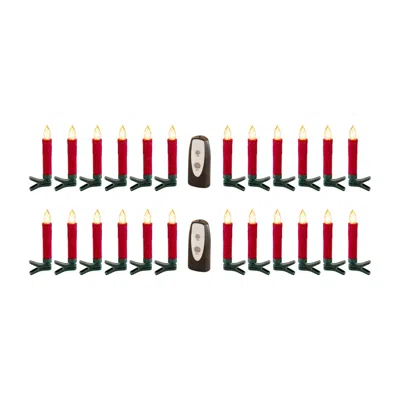 Melrose International Led Clip On Taper Candle With Remote (set Of 24) - Red, Green