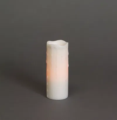 Melrose International Led Dripping Wax Pillar Candles (set Of 3) - White