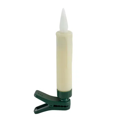 Melrose International Led Fia Flame Clip-on Candle Taper Or Suction Cup (set Of 10) - White, Green