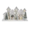 Melrose International Led Flocked Winter Village Display 17"l - White, Green