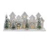 Melrose International Led Flocked Winter Village Display 23"l - White, Green
