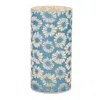 Melrose International Led Floral Frosted Glass Luminary - Blue, White