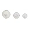 Melrose International Led Frosted Snowflake Jewel Globe (set Of 3) - White, Silver