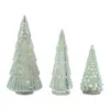 Melrose International Led Green Mercury Glass Tree (set Of 3) - Green