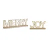 Melrose International Led Joy And Merry Tabletop Sign (set Of 2) - Beige, White