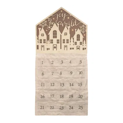 Melrose International Led Joy To The World Christmas Countdown 34.5"h - Brown, Beige
