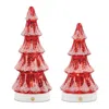 Melrose International Led Mercury Glass Pine Tree (set Of 2) - Red, White