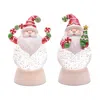 Melrose International Led Peppermint Santa Snow Globe (set Of 2) - White, Green, Red