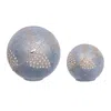 Melrose International Led Pinecone Globe (set Of 2) - Blue, Gray