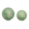 Melrose International Led Pinecone Globe (set Of 2) - Blue, Green, Silver