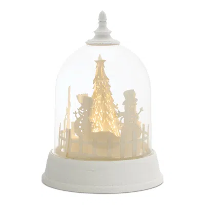 Melrose International Led Rotating Snowman Globe 8.5"h - White