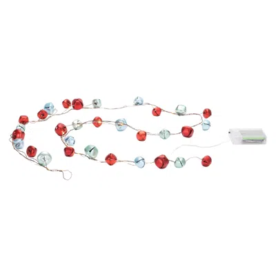Melrose International Led Sleigh Bell Wire Garland (set Of 2) - Red, Blue