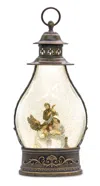 Melrose International Led Snow Globe Lantern With Holy Family Nativity Scene 15.5"h - Bronze, White, Gold