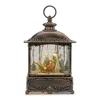 Melrose International Led Snow Globe Lantern With Santa And Woodland Animals 10.5"h - Bronze, Green