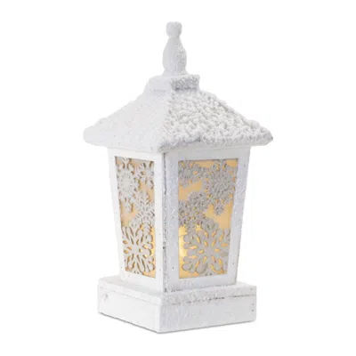 Melrose International Led Winter Lantern 14"h - White