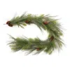 Melrose International Long Needle Pine And Pinecone Garland 6'l - Green, Brown