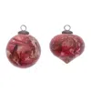 Melrose International Marble Painted Glass Ornament (set Of 6) - Red