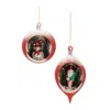 Melrose International Mercury Glass Ornament With Pine Trees (set Of 6) - Red, White, Green