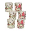 Melrose International Mercury Glass Votive Candle Holder With Bird And Berry Branch (set Of 6) - Red, Gold