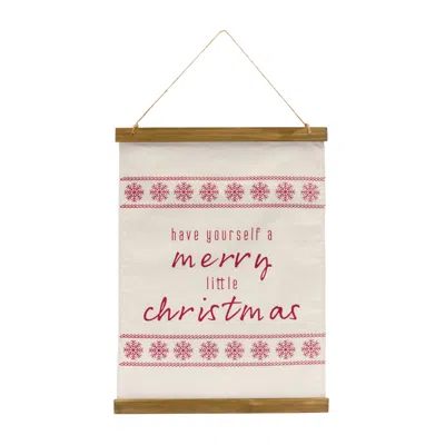 Melrose International Merry Christamas Wall Banner 20"h - Cream, Red