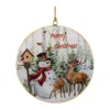 Melrose International Merry Christmas Woodland Disc Ornament (set Of 6) - White, Brown, Red