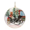 Melrose International Metal Dogs In Sleigh Disc Ornament (set Of 6) - Red, Green, White