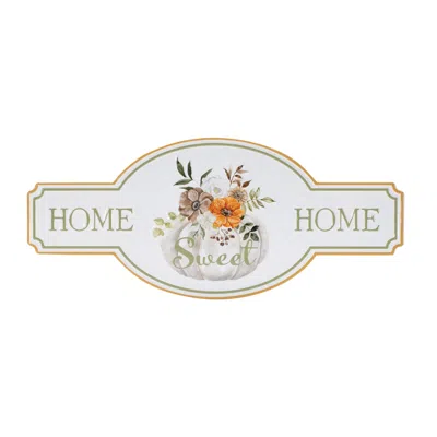 Melrose International Metal Fall Home Sweet Home Sign 21.75"l - White, Green, Brown