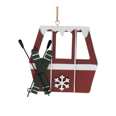 Melrose International Metal Gondola Ornament (set Of 12) - Red, White