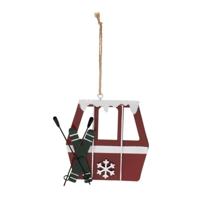 Melrose International Metal Gondola Ornament (set Of 12) In Red,white