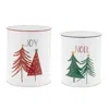 Melrose International Metal Joy And Noel Planter (set Of 2) - White, Red, Green