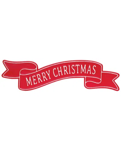 Melrose International Metal Merry Christmas Banner Sign In Red