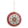 Melrose International Metal Merry Christmas Snowflake Disc Ornament (set Of 6) - Red, White