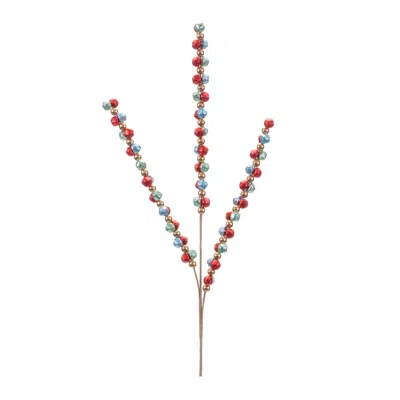 Melrose International Metal Sleigh Bell Spray (set Of 6) - Red, Blue, Green