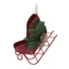 Melrose International Metal Sleigh Ornament (set Of 12) - Red, Green