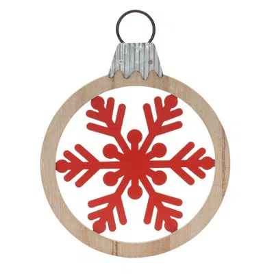 Melrose International Metal Snowflake With Ornament Frame (set Of 6) - Red, Brown