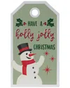 Melrose International Metal Snowman Christmas Sentiment Tag In Green