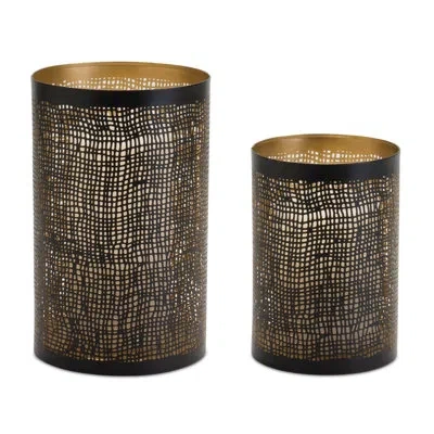 Melrose International Metal Tabletop Votive Holder In Dark Brown