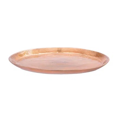 Melrose International Metallic Aluminum Tray 16.25"d - Gold