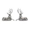 Melrose International Metallic Deer Statue (set Of 2) - Gray, Black