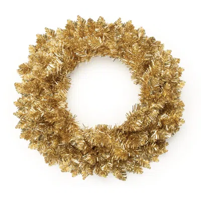 Melrose International Metallic Pine Tinsel Wreath 24"d - Gold