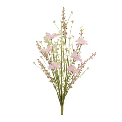 Melrose International Mixed Cosmos Floral Bush (set Of 6) - Pink, Green