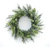 Melrose International Mixed Eucalyptus Leaf Foliage Wreath With Twig Accents 29"d - Green