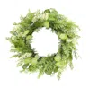 Melrose International Mixed Fern Foliage Wreath 27.5"d - Green; White; Brown