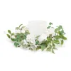 Melrose International Mixed Floral And Foliage Candle Ring 17.5"d - Green, White